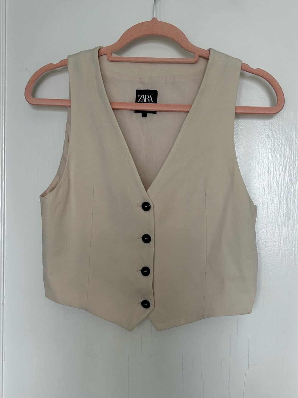 ZARA Beige Linen blend Vest